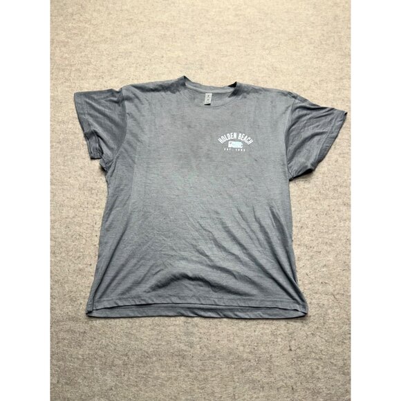 Salty Wave Tops - Holden Beach North Carolina Grey Short Sleeve Crewneck T-Shirt Size Medium